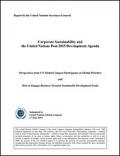 Corporate Sustainability and the United Nations Post-2015 Development Agenda