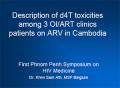 Description of d4T Toxicities among 3 OI/ART Clinics Patients on ARV in Cambodia
