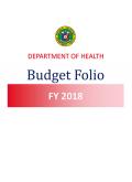  Department of Health - Philippines Budget Portfolio FY 2018