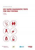 HIV Rapid Diagnostic Tests for Self-testing (2nd edition)