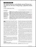 HIV Related Behaviors and Attitudes among Chinese MSM in Hong Kong: A Population Based Study