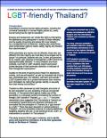 LGBT-friendly Thailand? A Brief on School Bullying on the Basis of Sexual Orientation and Gender Identity
