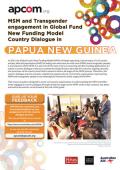 MSM and Transgender Engagement in Global Fund New Funding Model Country Dialogue in Papua New Guinea