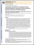Sexual Stigma, Sexual Behaviors, and Abstinence among Vietnamese Adolescents: Implications for Risk and Protective Behaviors for HIV, STIs, and Unwanted Pregnancy